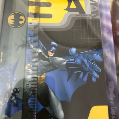 Batman school set new with pencil, ruler, sharpener, eraser and DC Comics notebook