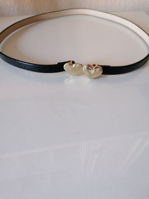 Accessorize belt new, 86cm black and gold patent leather