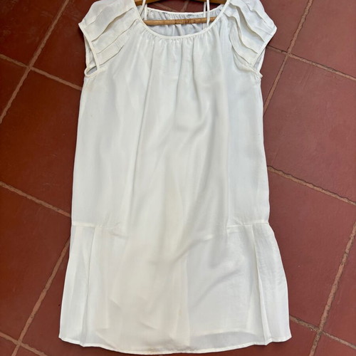 Zara satin white dress like new, knee-length