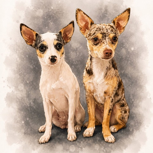 Dog Portraits Custom Digital Painting Printed on A3 Frame
