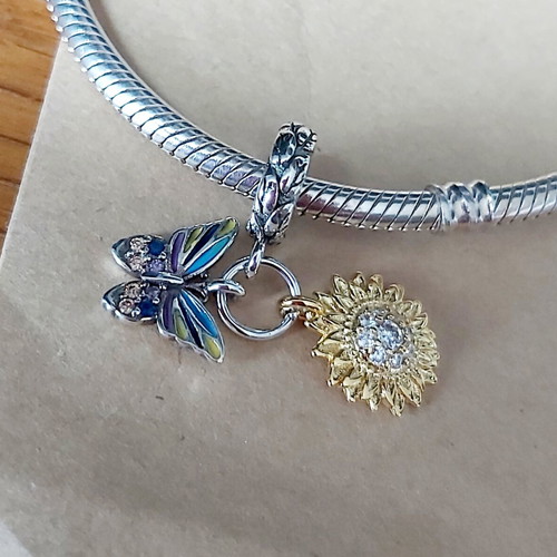 Silver 925 charm Spring new, colorful enamel and crystals