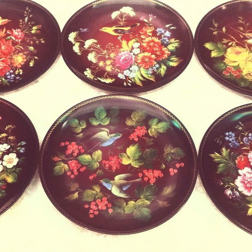 Bradex Fantasy wall plate collection 6pcs porcelain Russia 1991 new