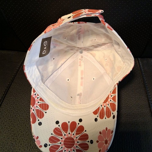 Dolce & Gabbana baseball cap women's white cotton new with pink daisies