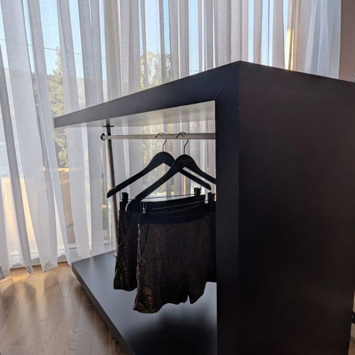 Wooden table brown color with hanger like new