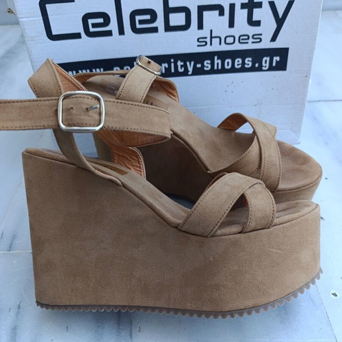 Celebrity platform sandals like new, beige, size 38