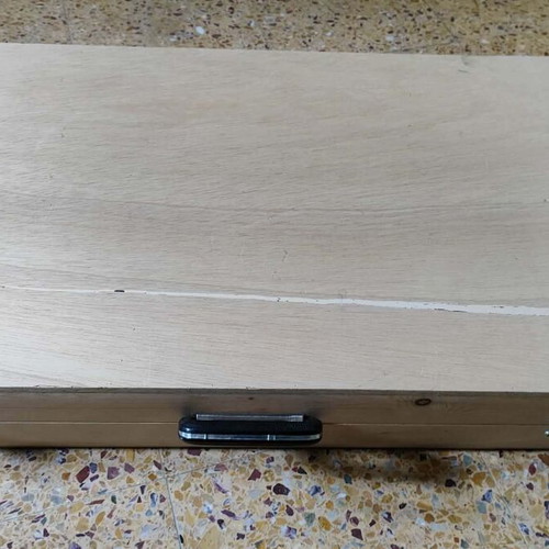 Wooden shadow puppet case for Karagiozis theatre figures