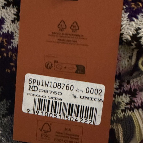 Missoni Poncho new, colorful design