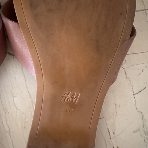 H&M flat sandals size 40, dusty pink