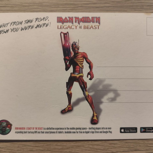 Iron Maiden Legacy Of The Beast Postcard like new