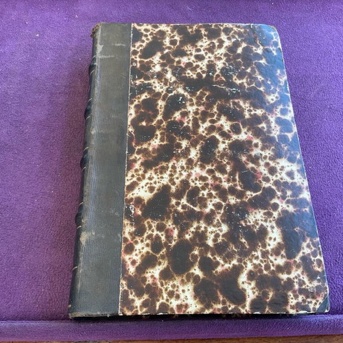 Pausanias leather-bound books used, bilingual Lipsiae edition 1874, set of two
