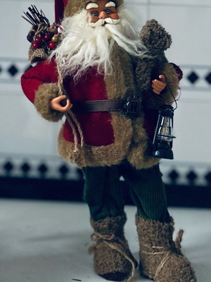 Santa large standing with light like new, 55 cm