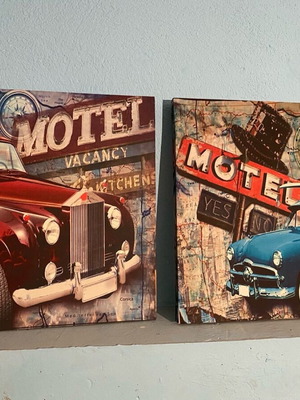 Canvas paintings used, set of 2 pieces