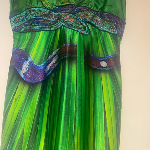 Gizia silk dress used, multicolor, size S