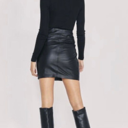 Iro Humami Black Mini Leather Skirt New with Tags Size FR 38