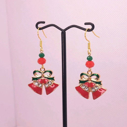 Handmade Christmas earrings new with crystals