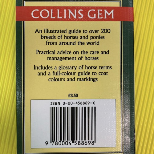 Horses and Ponies Collins Gem Guide book new, English