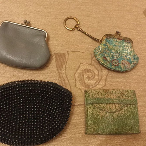 Vintage women's wallets 60s, 70s used, set of 4 for collection