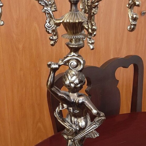 Two vintage metal table lamps
