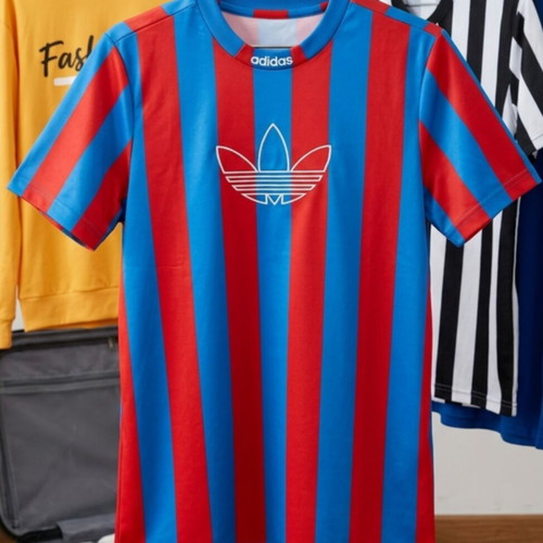 Kids' sports t-shirt with red and blue stripes, size 12-13 years, like new