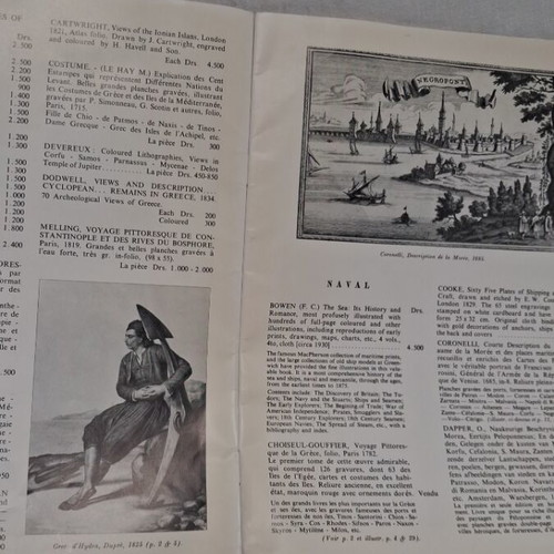Antiquarian catalogue used with old maps and philhellenic lithographs