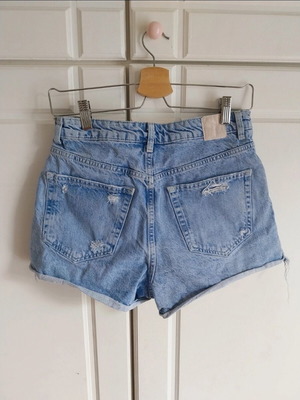 Bershka shorts super short, high waist, like new, blue