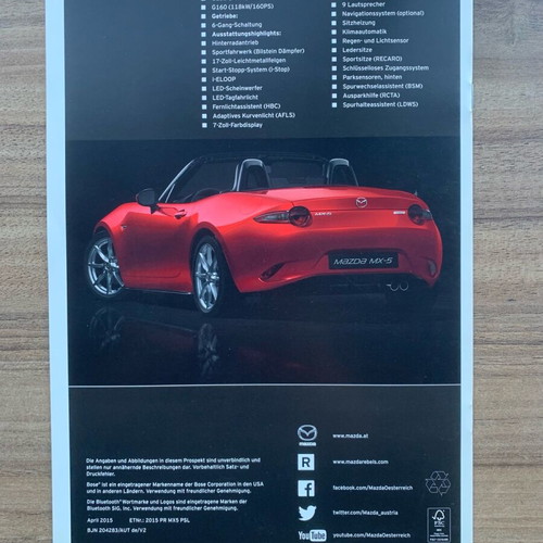 Mazda MX-5 brochure new promotional