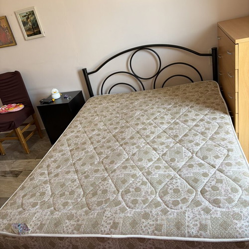 Double bed with mattress used 187x140 cm