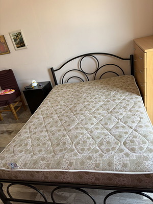 Double bed with mattress used 187x140 cm