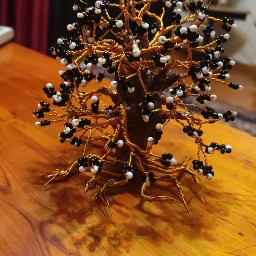 Handmade tree new from copper wire and beads 14cm