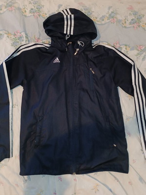 Adidas unisex lightweight rain jacket like new, dark blue