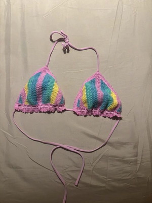 Bikini top Tezenis like new, pink and yellow, size S