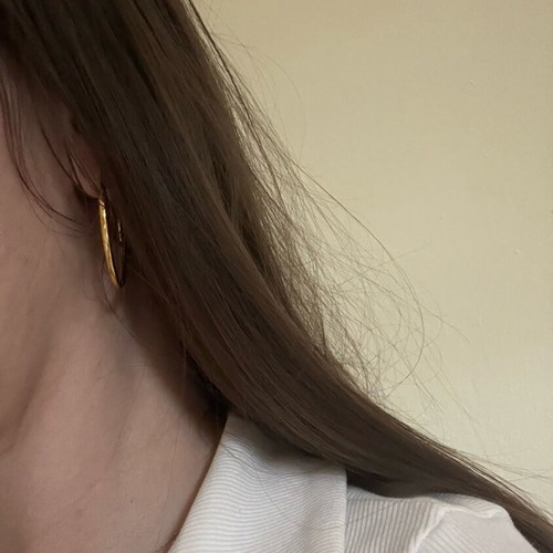 Les bijoux sezane Paris Eva hoops large like new, gold color