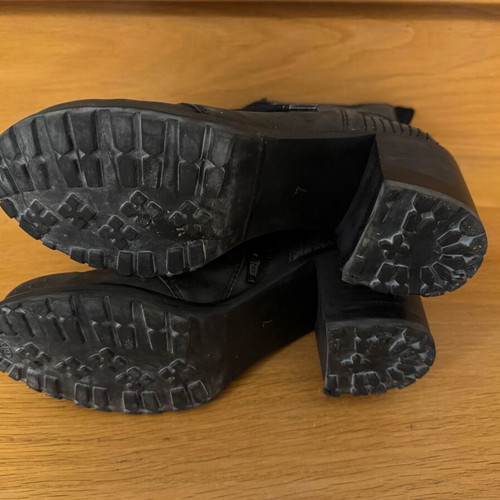 Boots type ankle boots used, leather, size 37, black