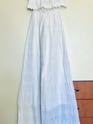 Regalinas strapless maxi dress white, like new