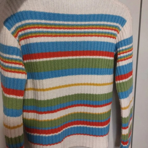 Simple colorful turtleneck sweater, size M