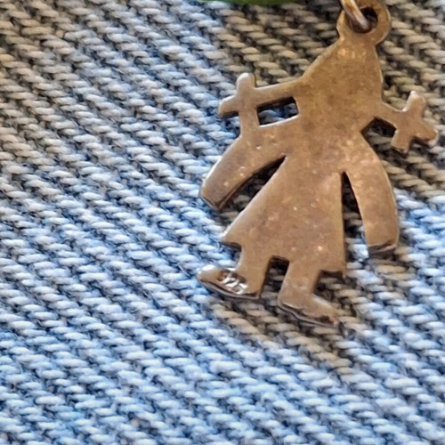 Girl necklace 925 silver like new, multicolor