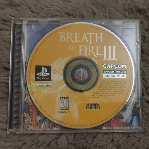 PS1 Breath of Fire 3 used without manual NTSC