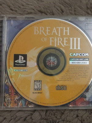 PS1 Breath of Fire 3 used without manual NTSC