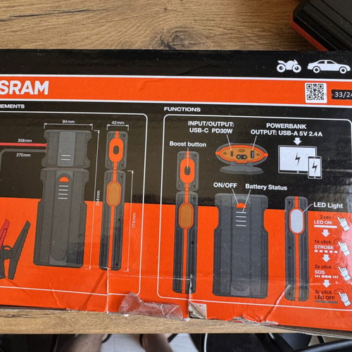 Osram BatteryJumpstart 1000A lithium jump starter like new