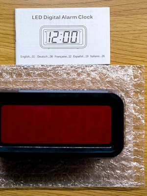 Ψηφιακό ξυπνητήρι με οθόνη LED 1,2 ιντσών, λειτουργία με μπαταρίες