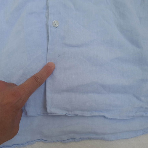 Vilebrequin men's shirt 100% linen size M, blue