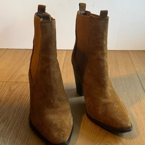 Mango ankle boots used, brown leather suede size 40