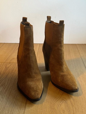 Mango ankle boots used, brown leather suede size 40
