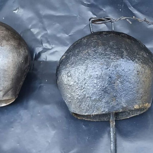 Handmade bells used, on anvil, 1920