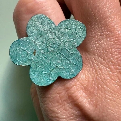 Vintage silver 925 ring used, turquoise flower design