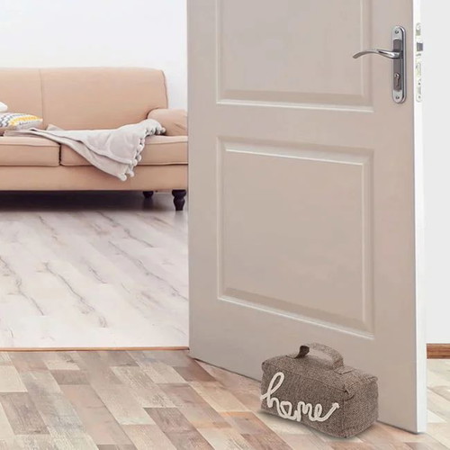 Door stop beige brown with handle and Home print new