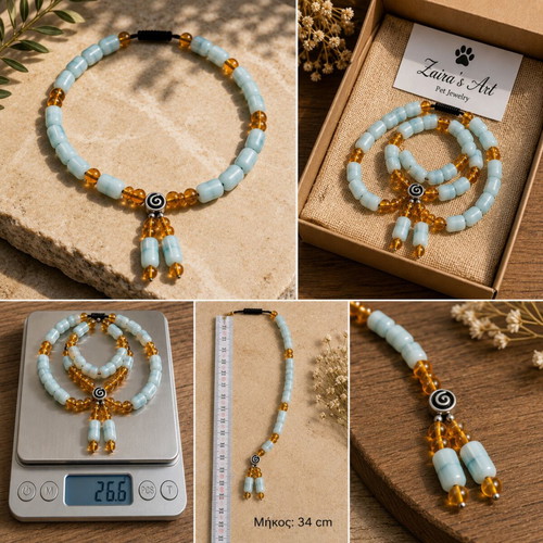 Luxury Dog Jewelry PJ-002 with Iaspis Imitation Beads