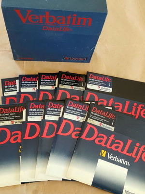 Verbatim Datalife vintage collection of 10 PC 5.25” floppy disks used