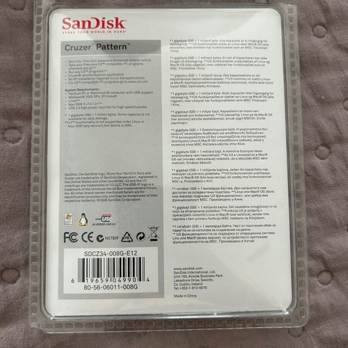 SanDisk Cruzer Pattern USB stick new