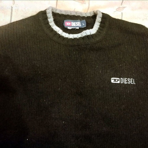 Diesel men's sweater black with grey trim like new, size L